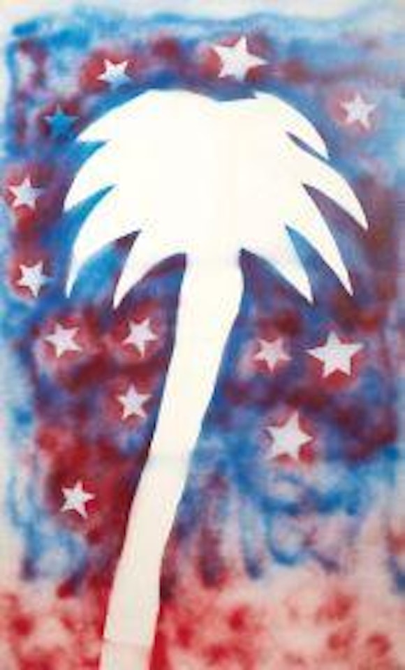 Palm trees and stars by Mario Schifano