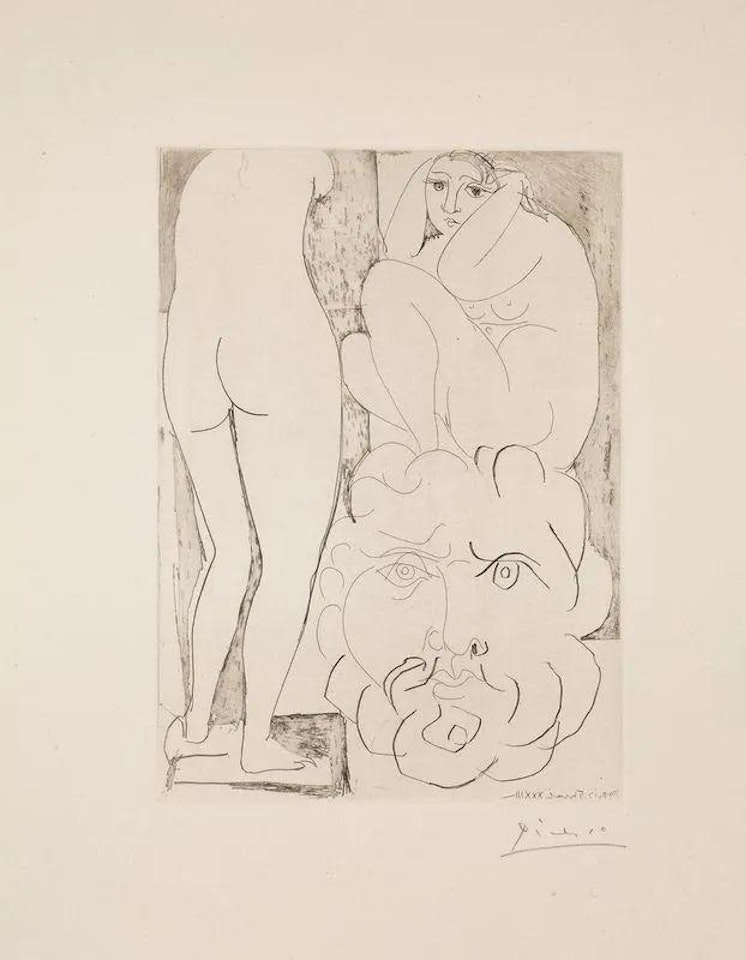 MOD ACCROUPI, SCULPTURE DE DOS ET T BARBUE. by Pablo Picasso