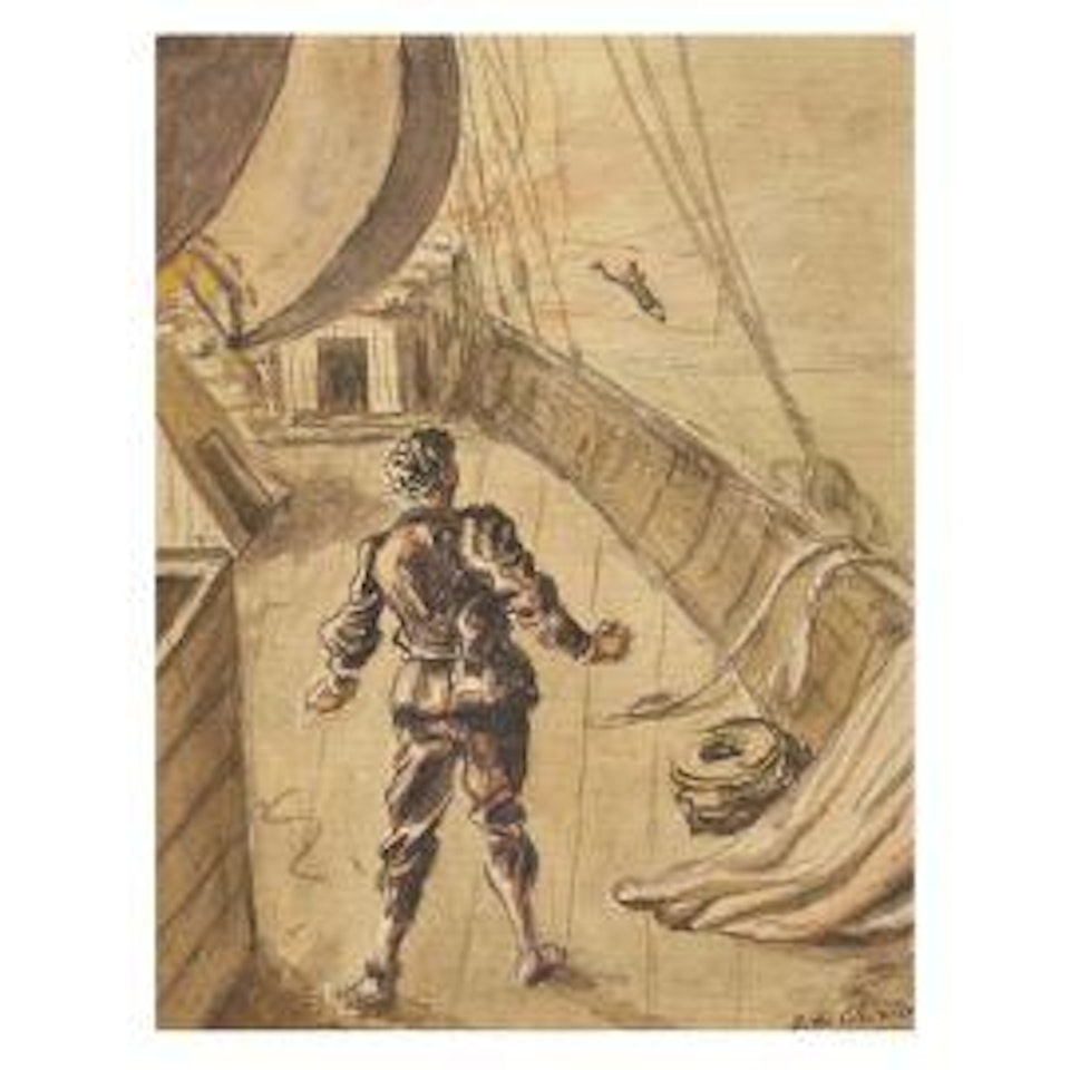 Illustration for "La via di Colombo" by M. Bontempelli by Giorgio de Chirico