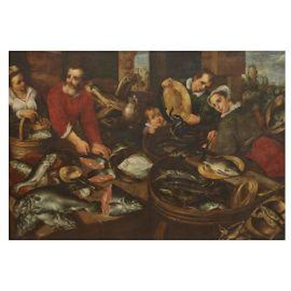 FRUIT MARKET FISH MARKET by Flemish School