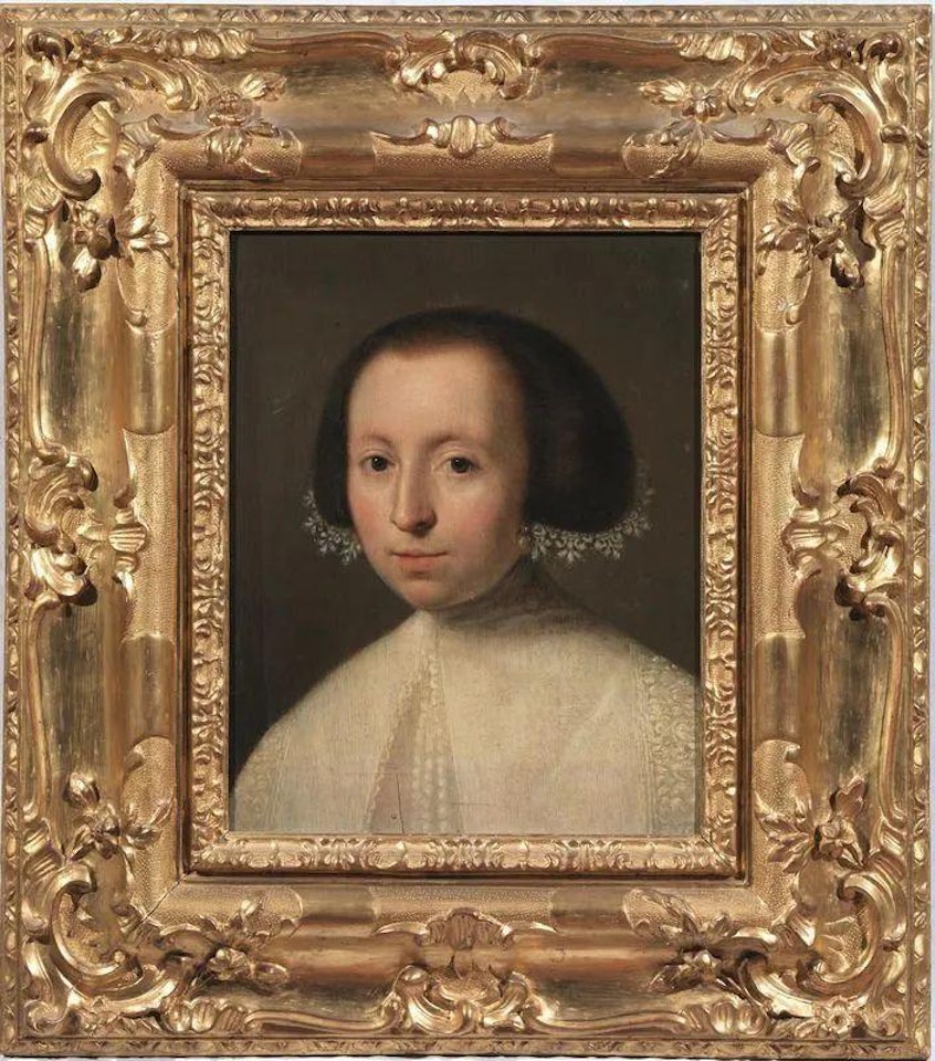 PORTRAIT OF A LADY WITH A WHITE DRESS by Dutch School