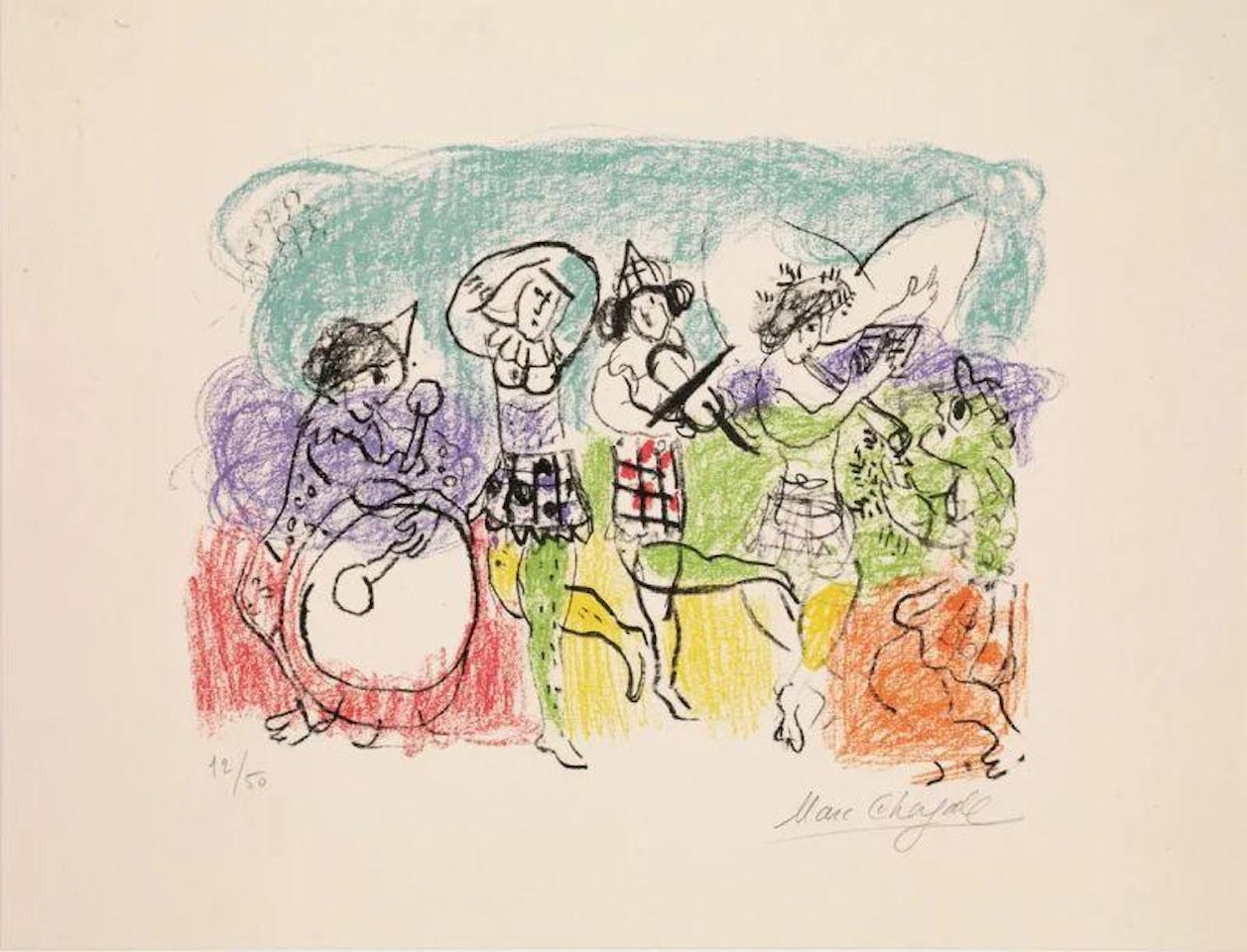 LES PETITS ARLEQUINS by Marc Chagall