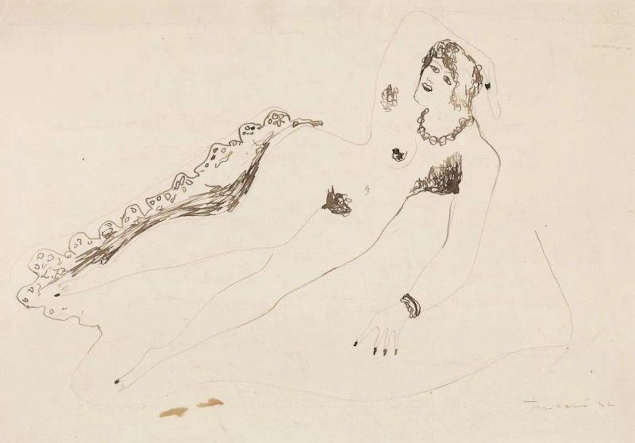 FEMALE NUDE by Lucio Fontana