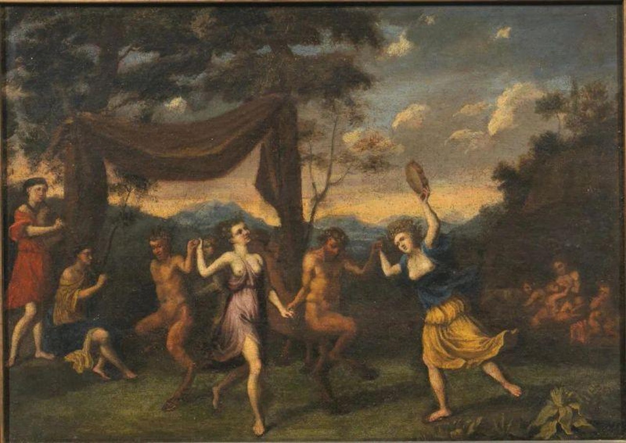 SATIRS AND NYMPHS IN A LANDSCAPE by Roman School