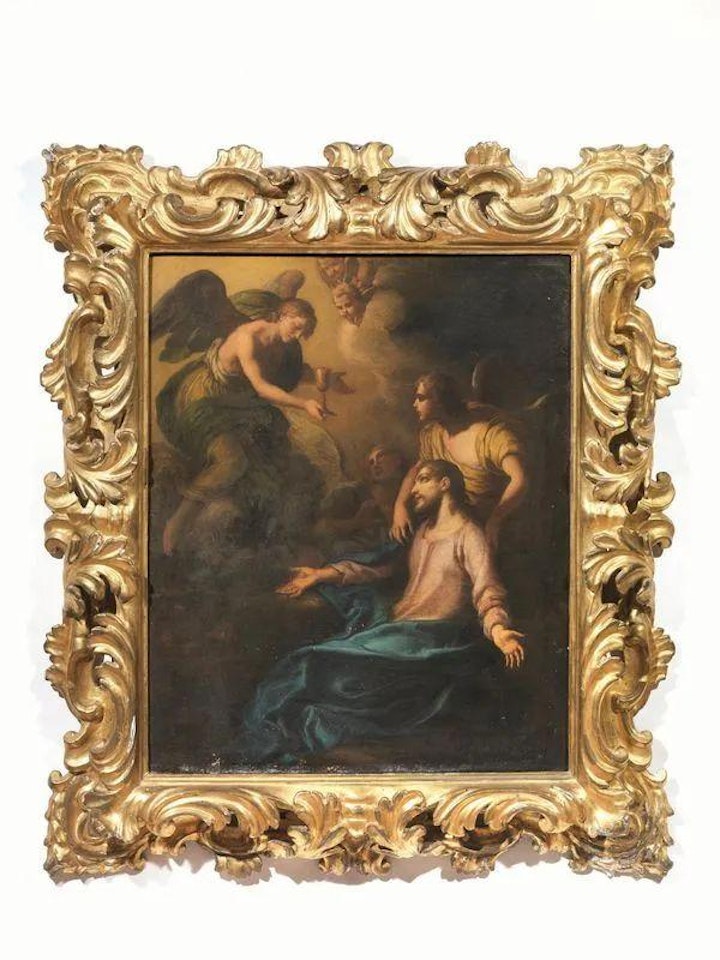 JESUS IN THE GARDEN OF OLIVE TREES by Roman School