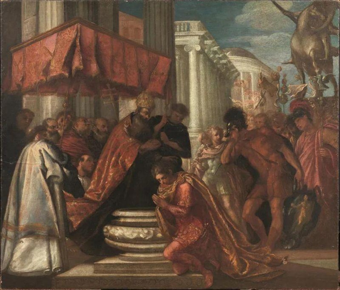 THE BAPTISM OF CONSTANTINE by Venetian School