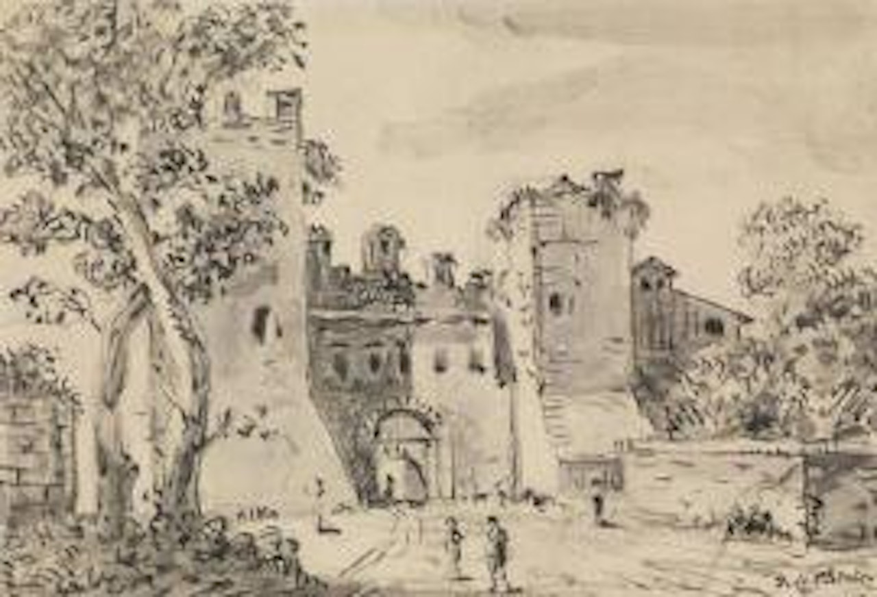 View of Porta San Lorenzo in Rome by Giorgio de Chirico