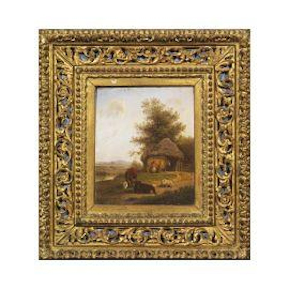 HERD GRAZING IN A LANDSCAPE by Dutch School
