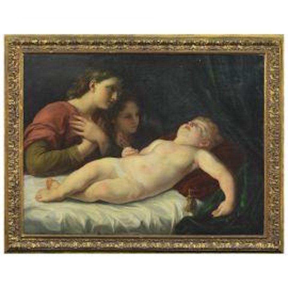 SLEEPING CHILD JESUS WITH ANGELS by Roman School
