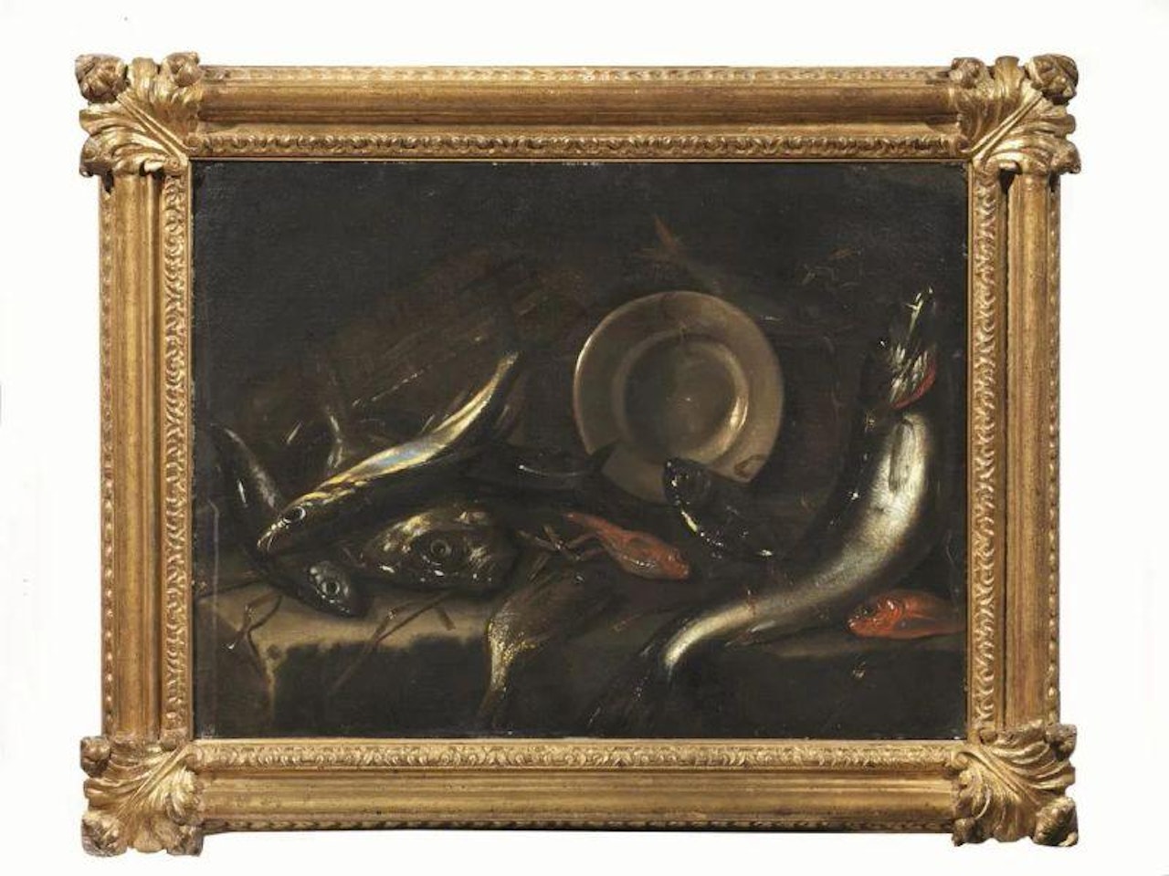 STILL LIFE WITH FISH AND CERAMIC PLATE by Giuseppe Recco
