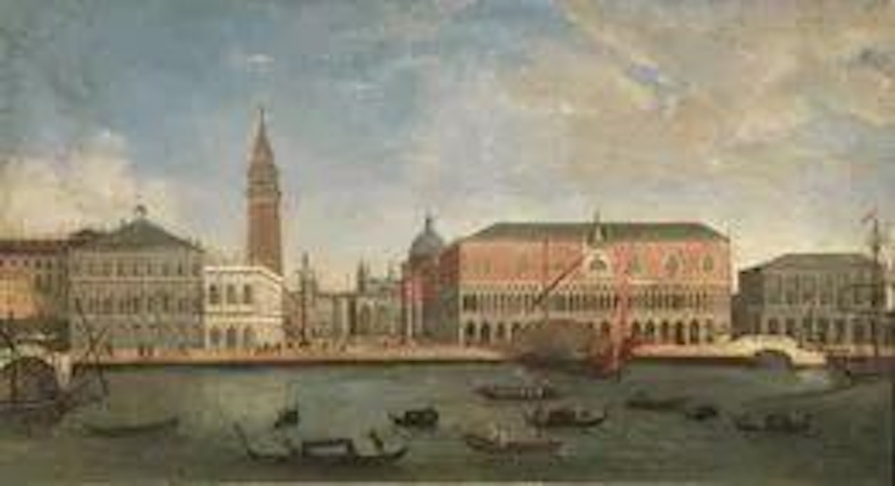 VENICE, VIEW OF THE PIER FROM THE SAN MARCO BASIN by Venetian School