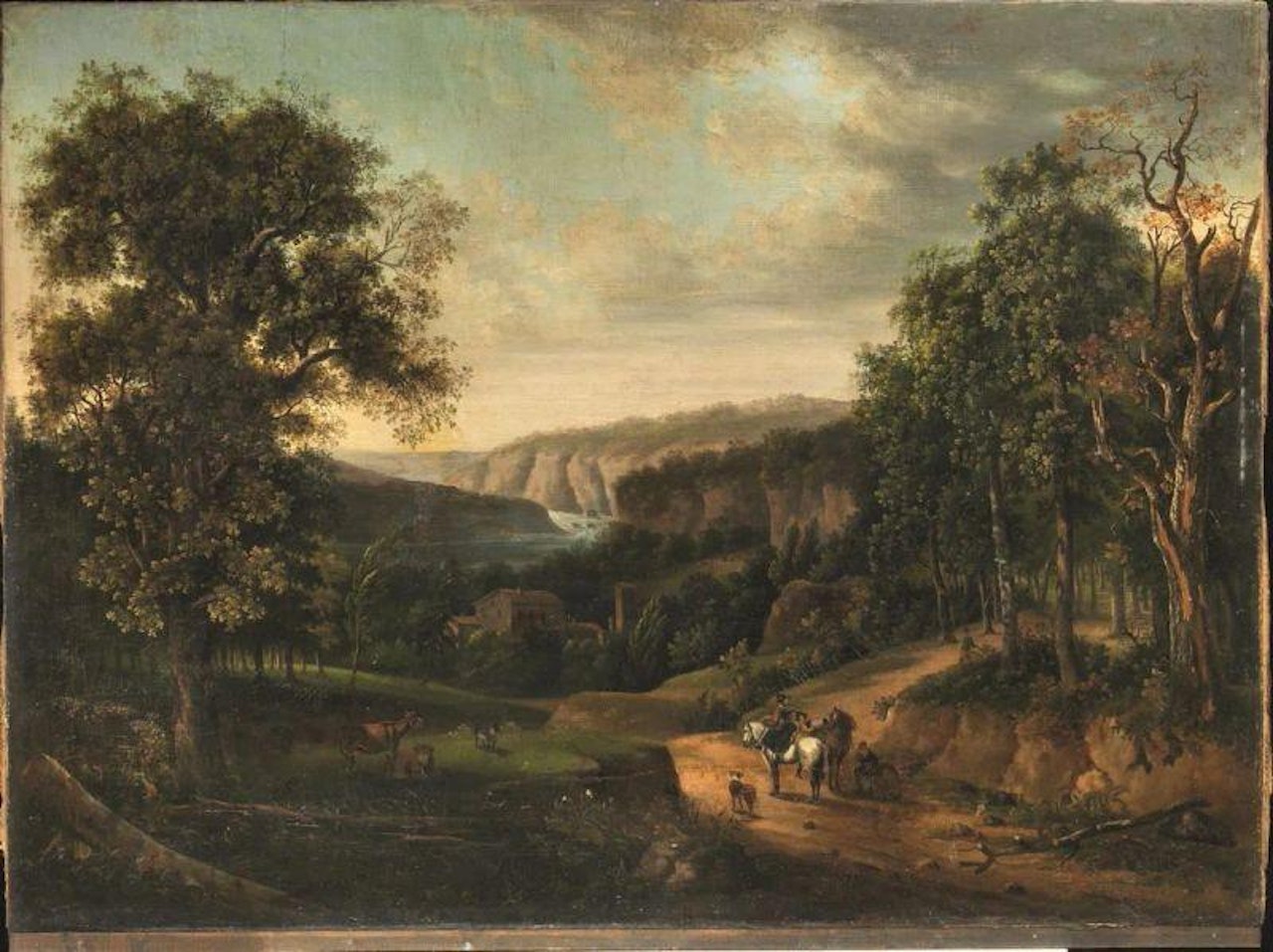 LANDSCAPE WITH WALKERS by Roman School