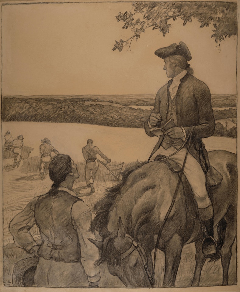 First Farmer of the Land, Composition Drawing by Newell Convers Wyeth