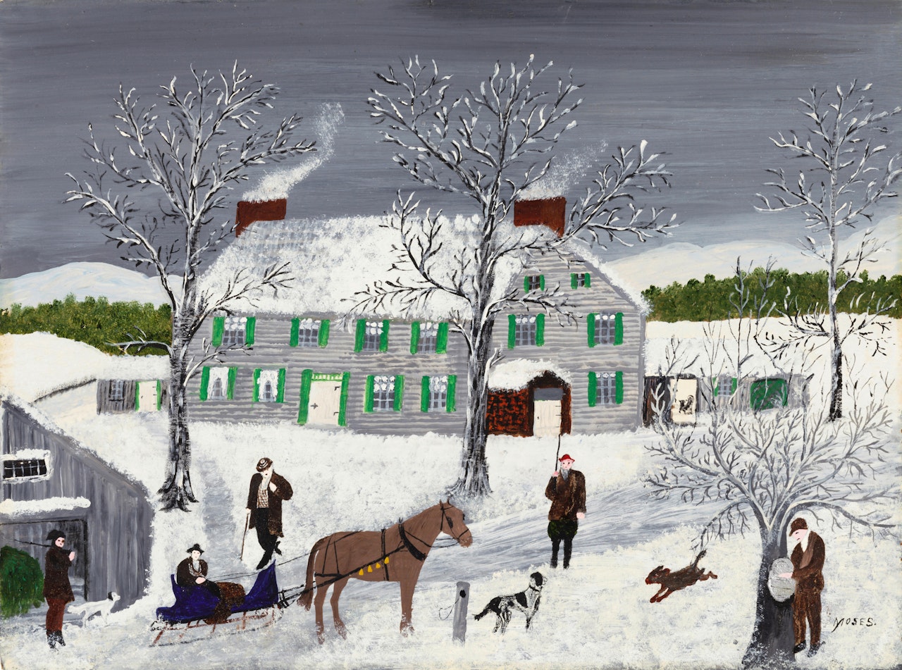 The Betsey Russell Winter House by Grandma Moses