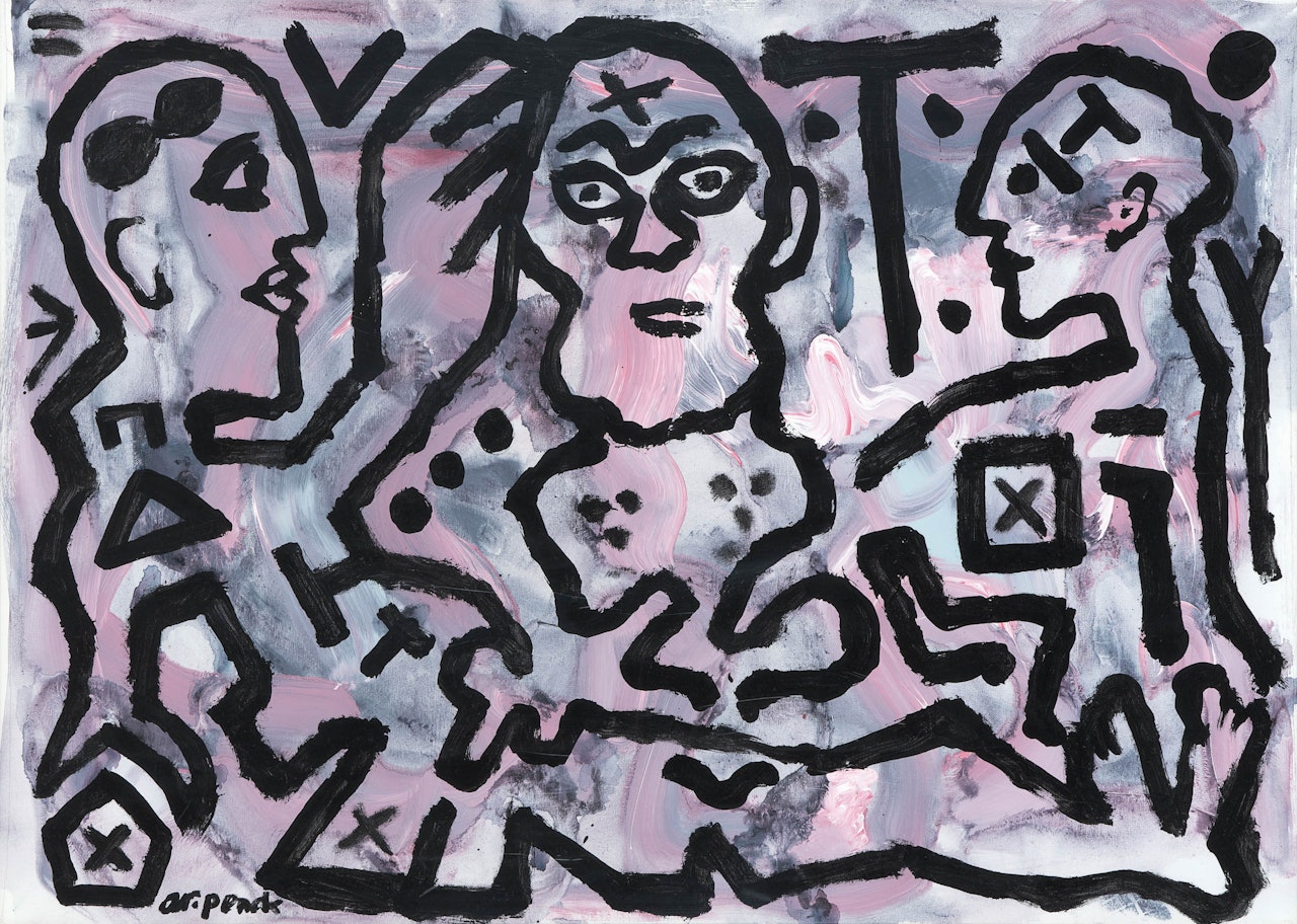 Socrates, Plato and I II by A.R. Penck