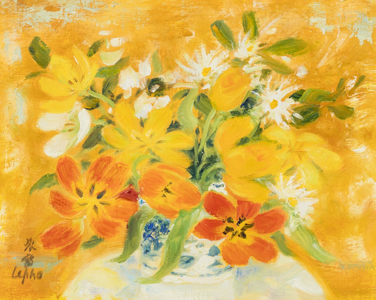 Tulipes sur Fond Jaune by Le Pho