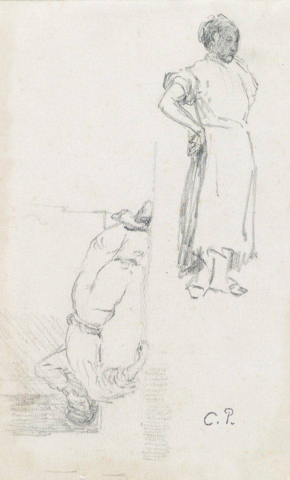 Café de Caracas; Etudes de Personnages by Camille Pissarro