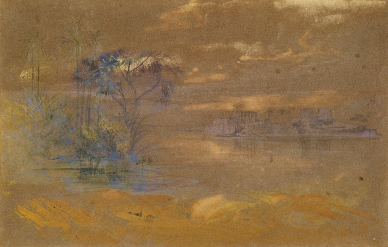 Philae: A View of the Temples by Edward Lear