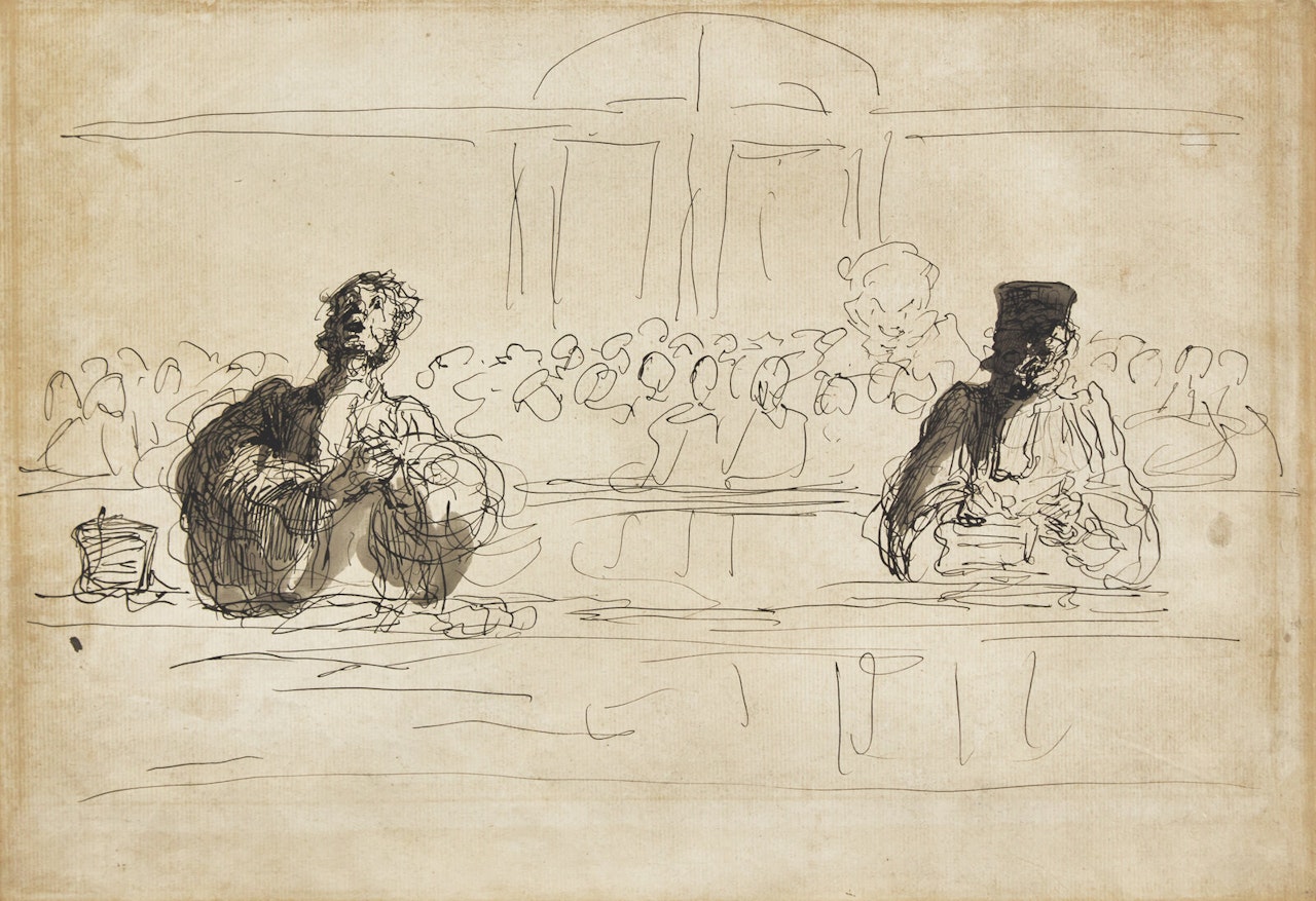 Étude de Deux Avocats (Study for "Une Cause Célèbre") by Honoré Daumier