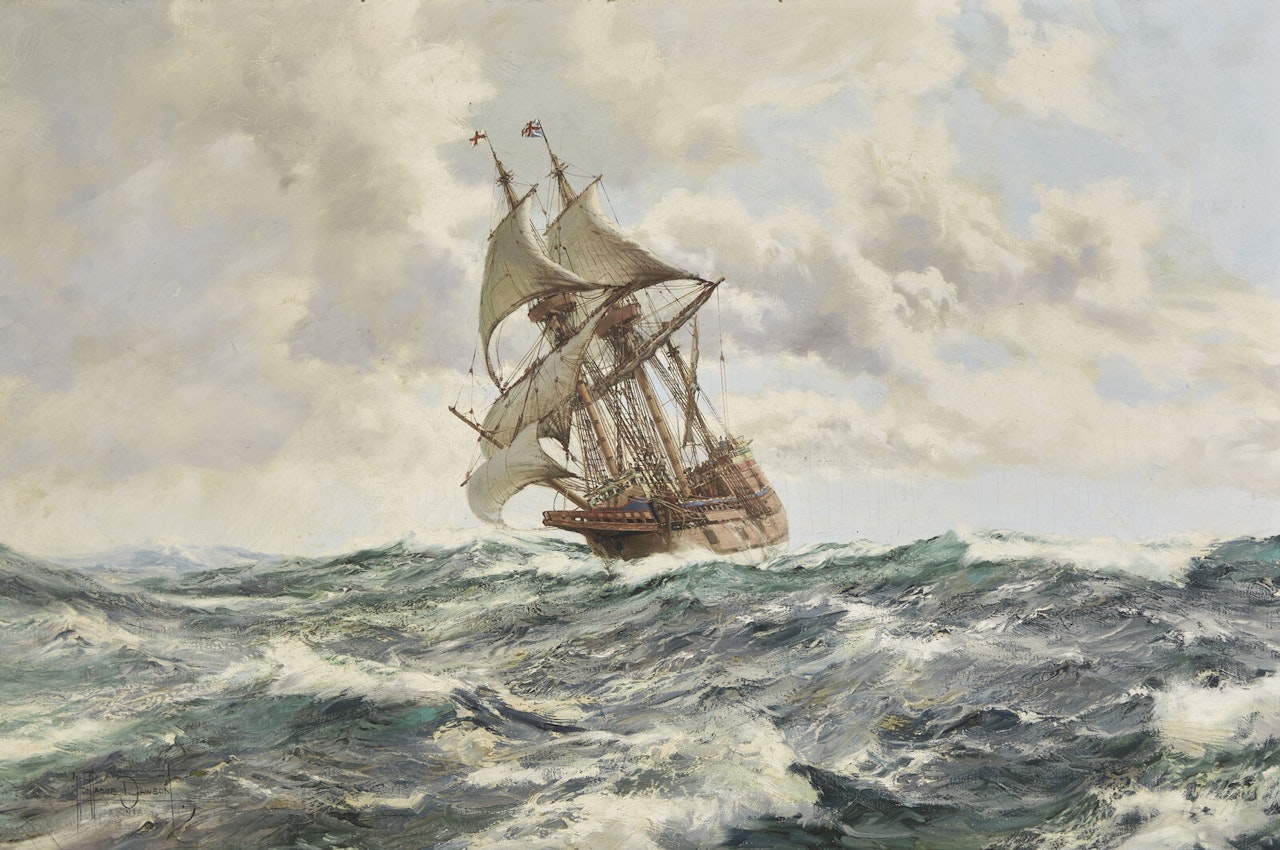 The Mayflower II by Montague Dawson