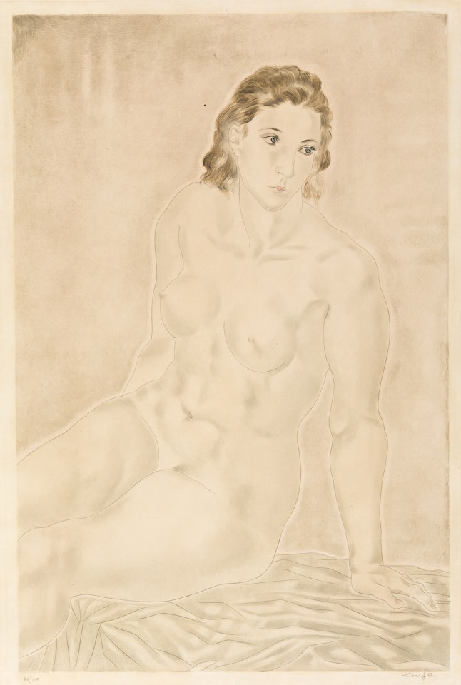 Nu assis by Leonard Tsuguharu Foujita