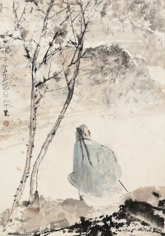 SCHOLAR UNDER THE TREE by Fu Baoshi