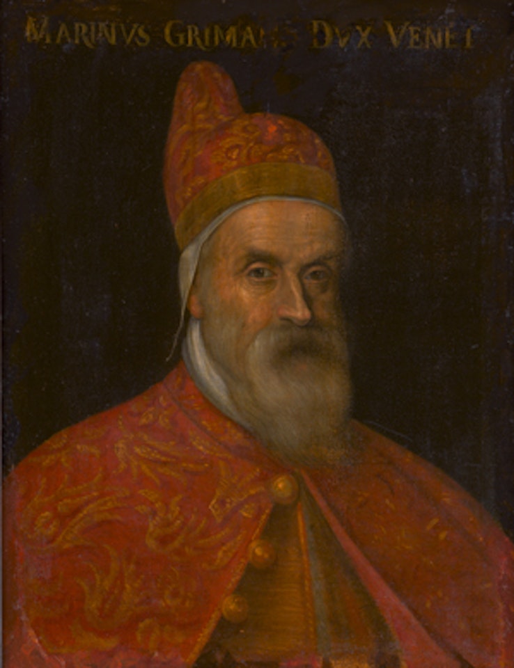 Der Doge Marino Grimani, den Corno Ducale tragend by Italian School