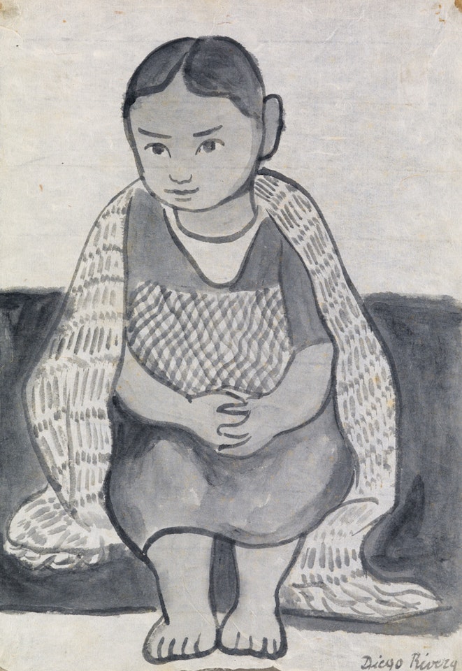 Niña sentada by Diego Rivera