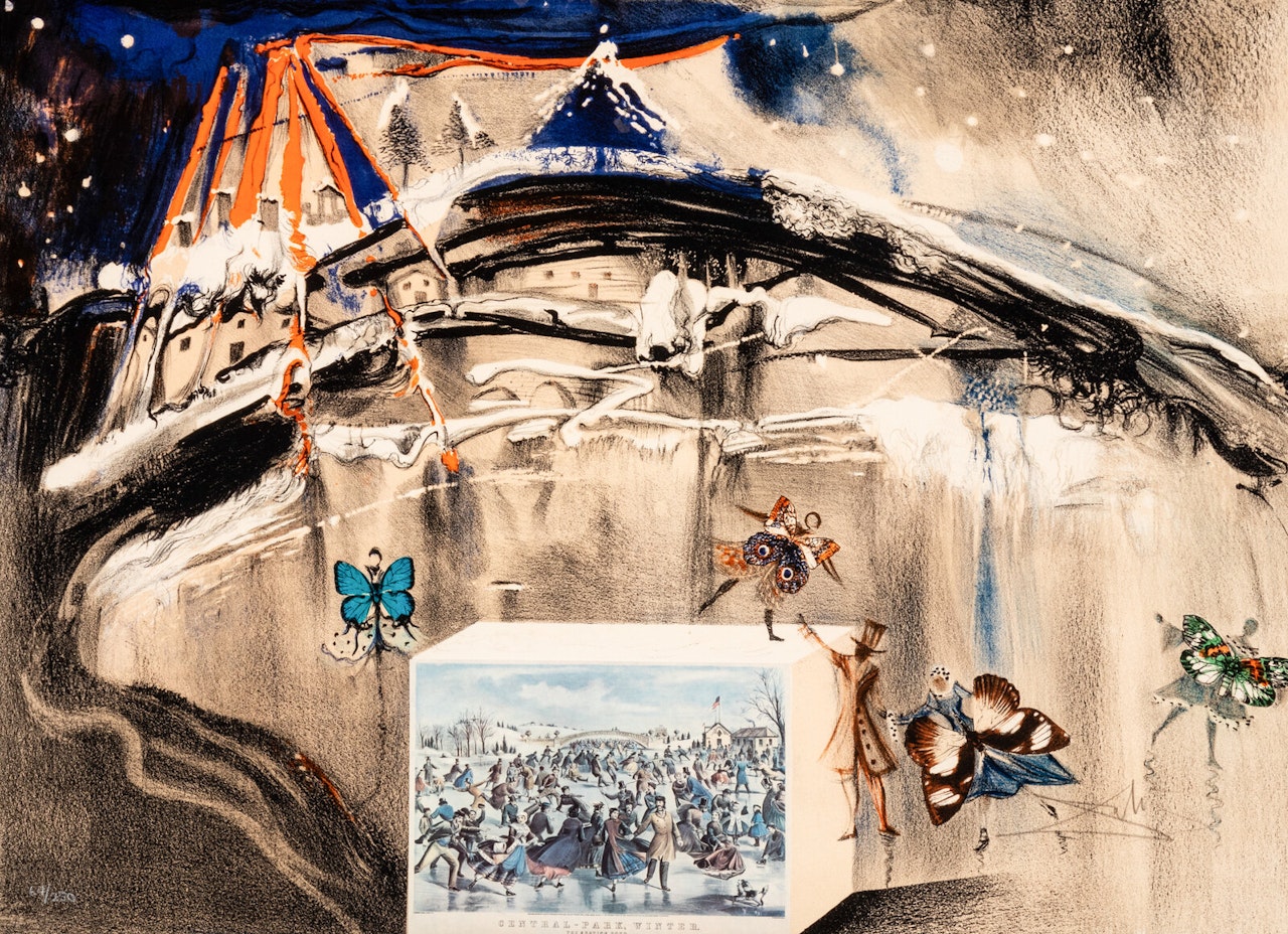 New York Central Park Winter (from Currier & Ives as Interpreted by Salvador Dalí) by Salvador Dali