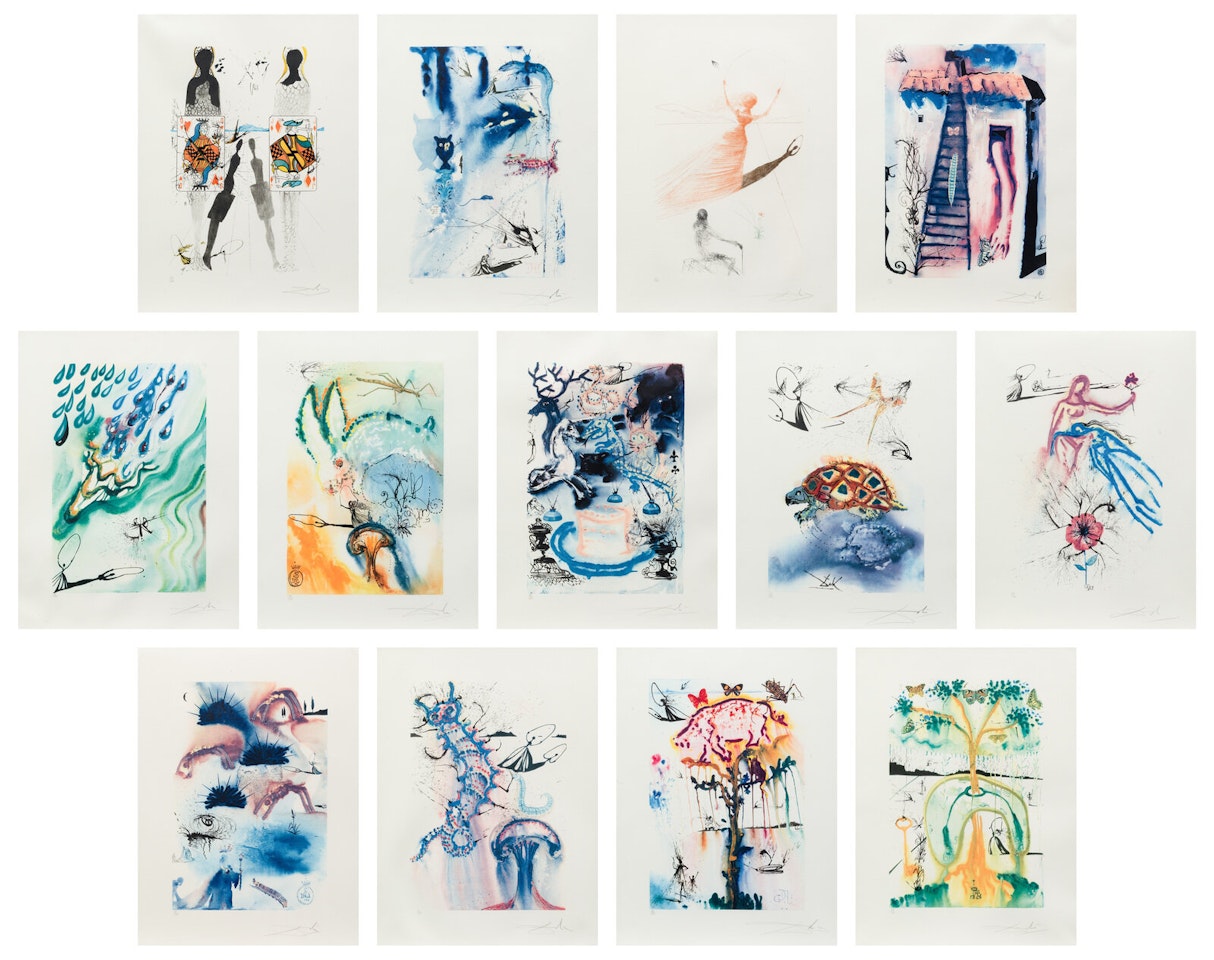 Alice in Wonderland (complete portfolio of 13) by Salvador Dali