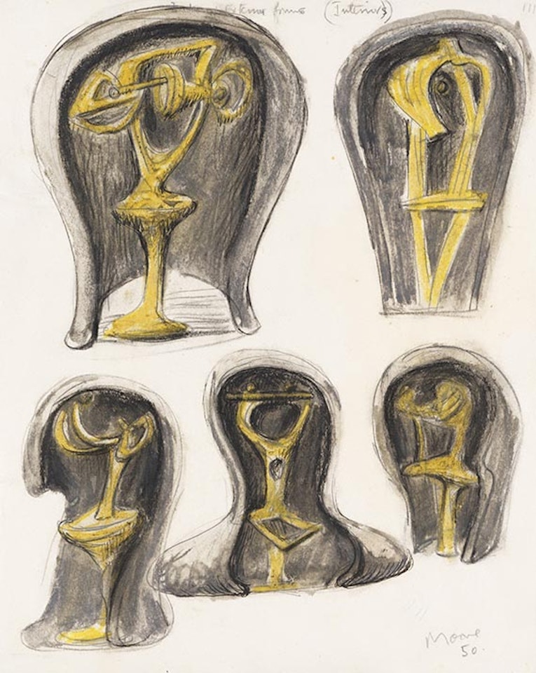 Helmet Heads: Exterior Forms (Interior) by Henry Moore