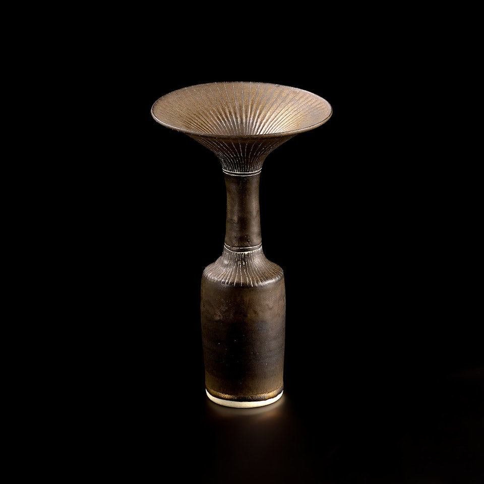 Vase with flaring lip by Lucie Rie
