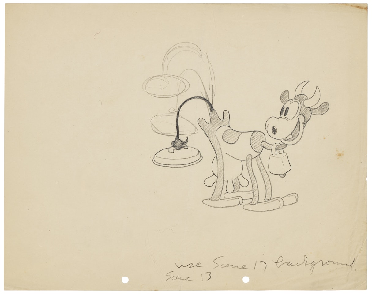 An Animation Drawing for Clarabelle Cow by Walt Disney Studios