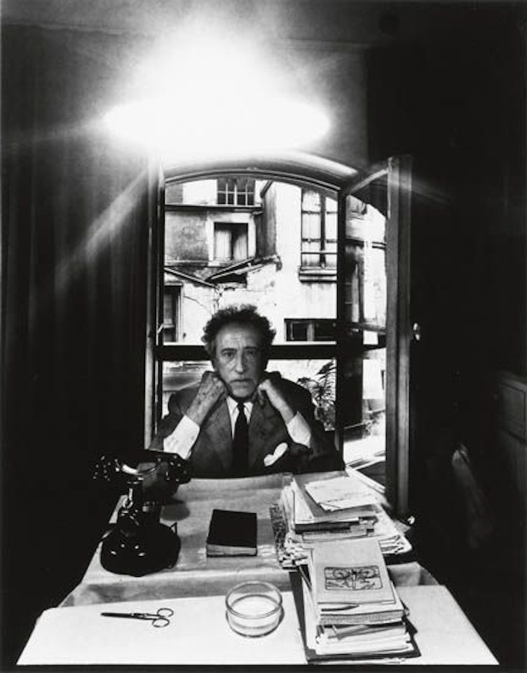 Pair of charming portraits of artists Jean Cocteau and Michael Tapie by Arnold Newman