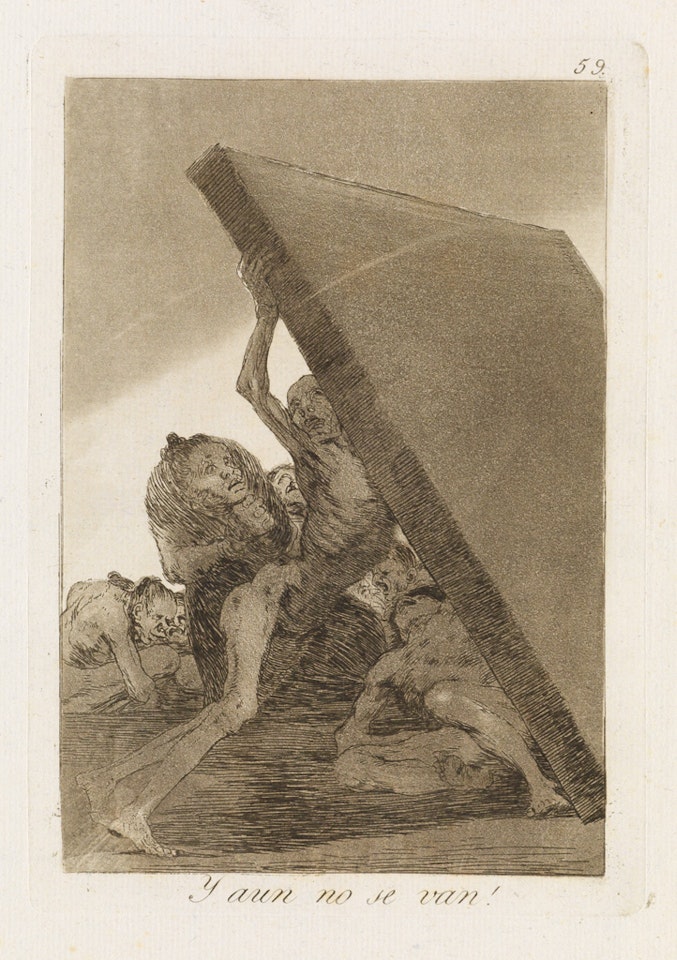 Y aun no se van! by Francisco José de Goya