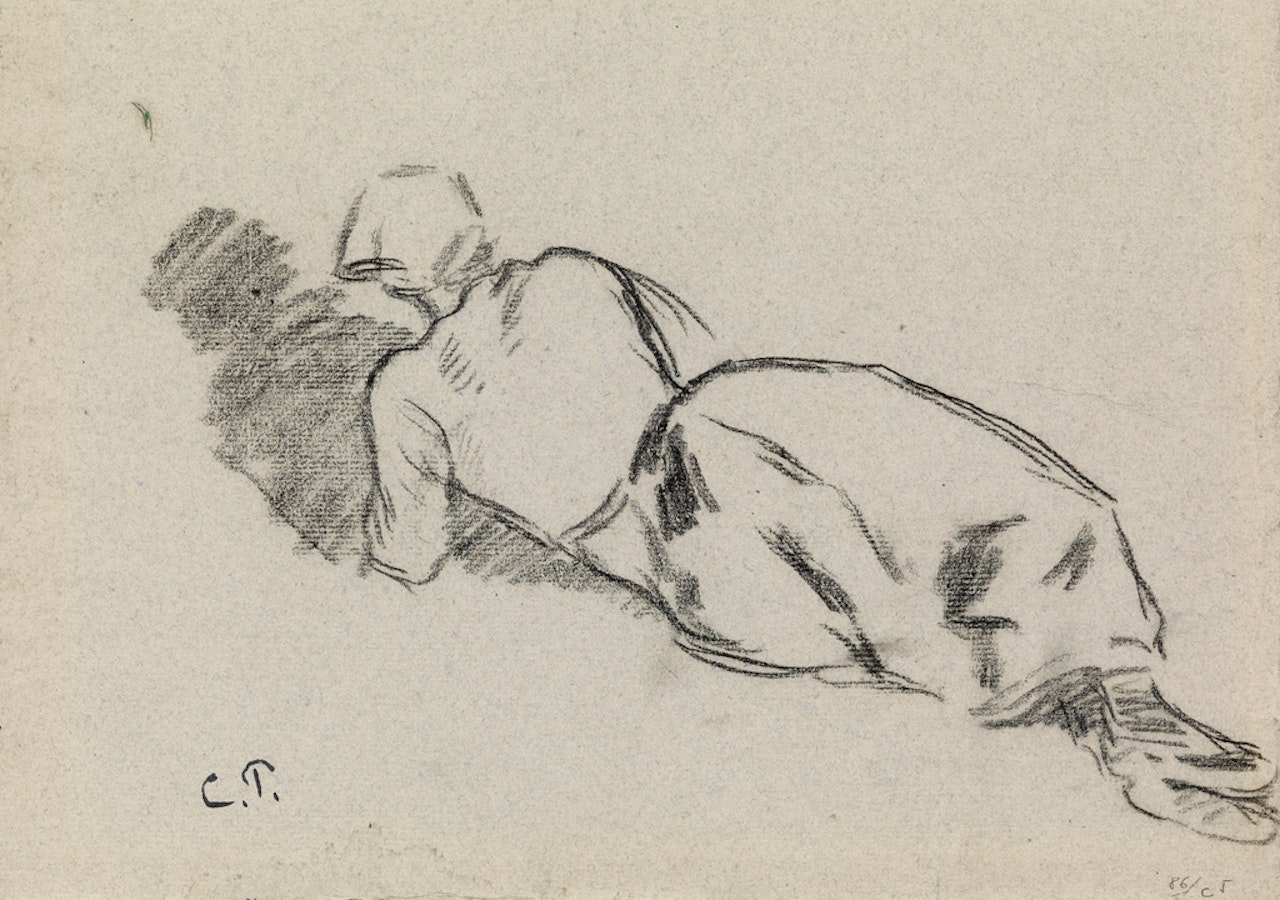 Femme au fichu, allongée by Camille Pissarro