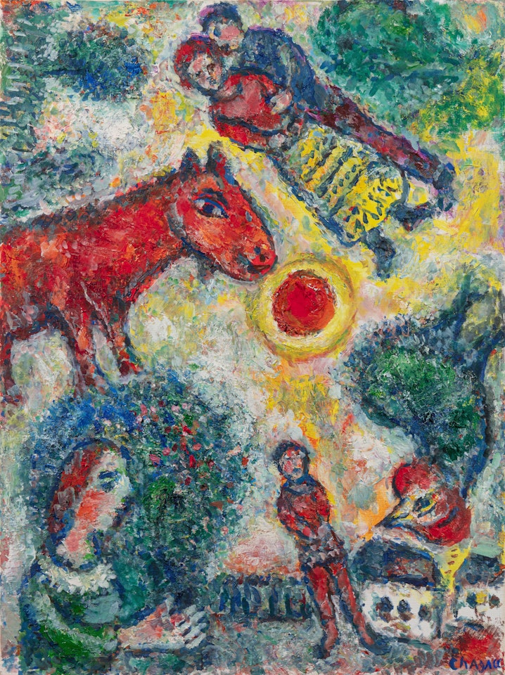 Soleil et âne rouge by Marc Chagall