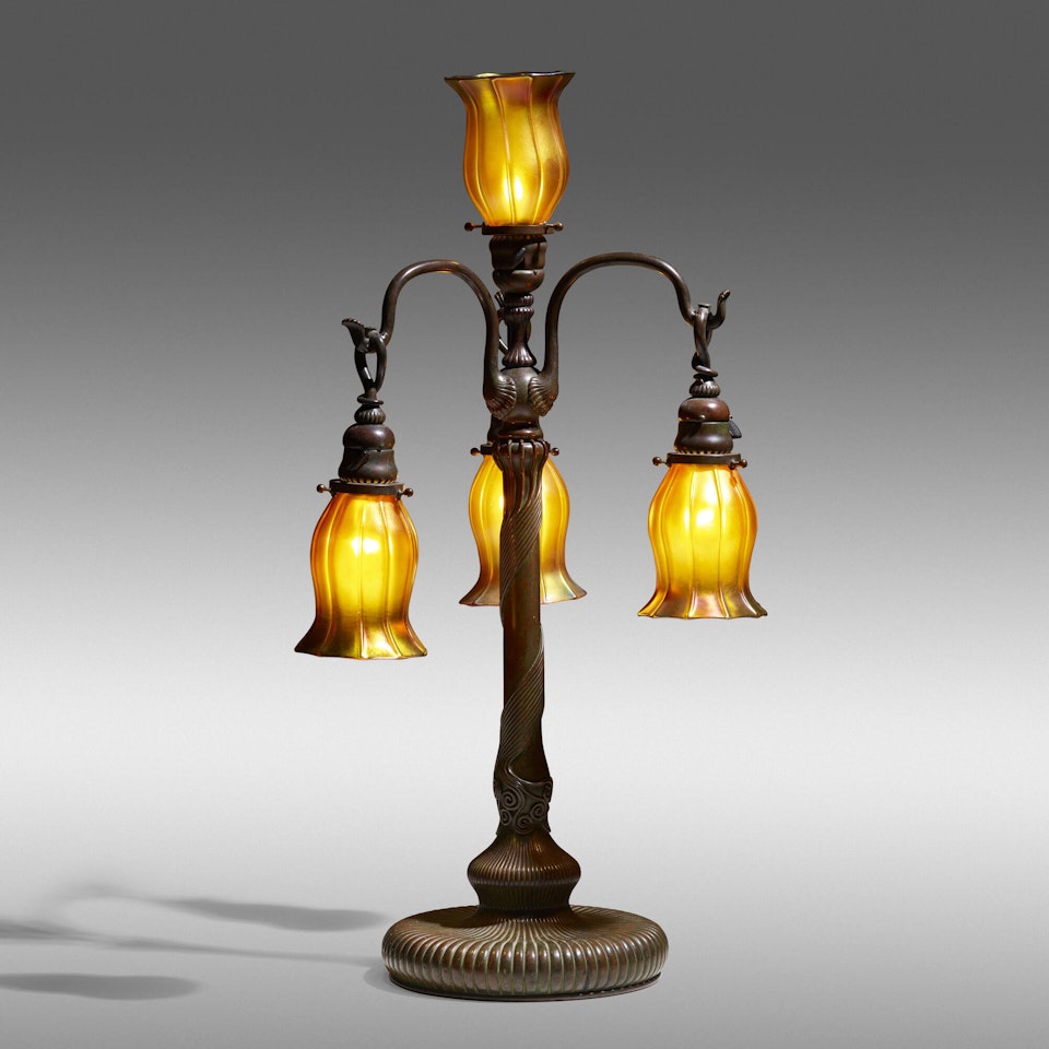 Rare Library lamp base by Tiffany Studios