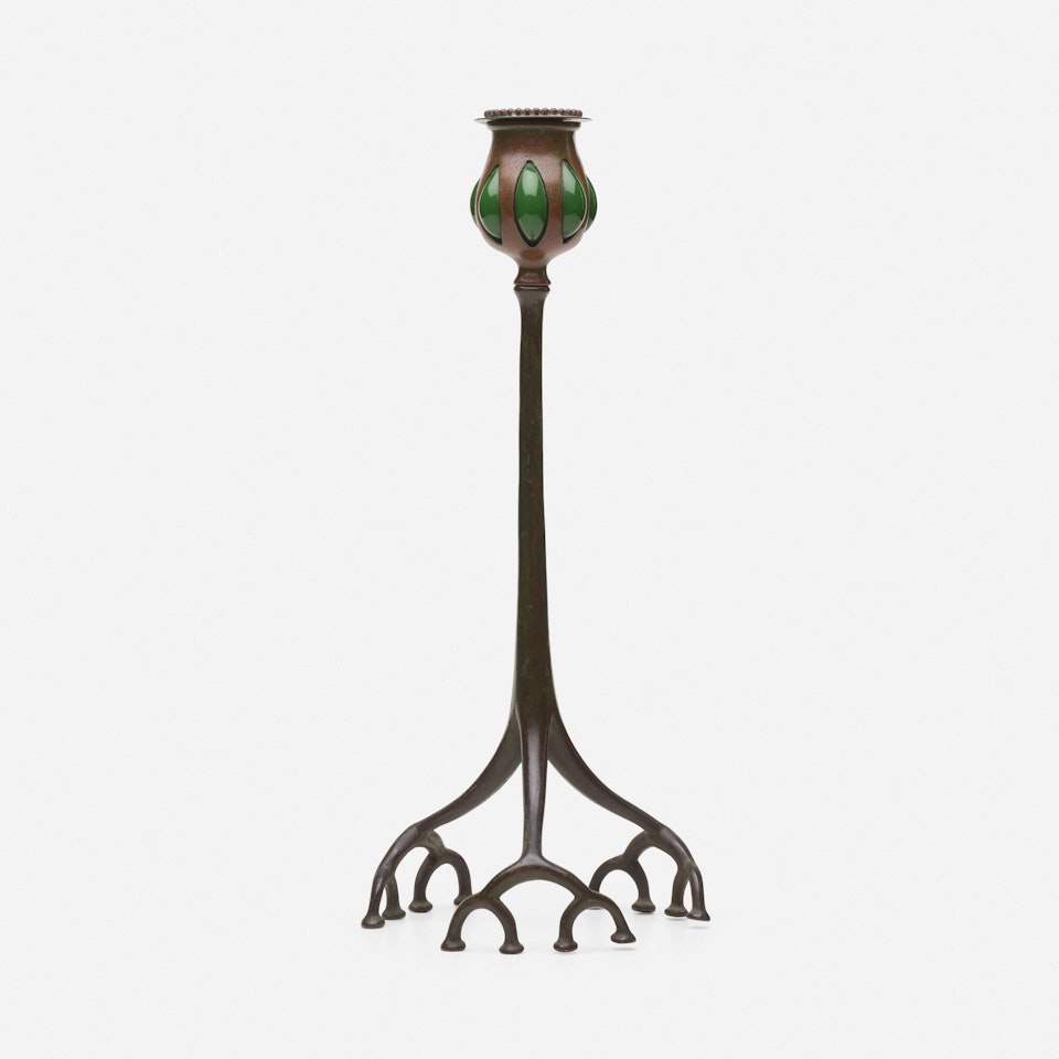 Blown-out root candlestick, model 1200C by Tiffany Studios