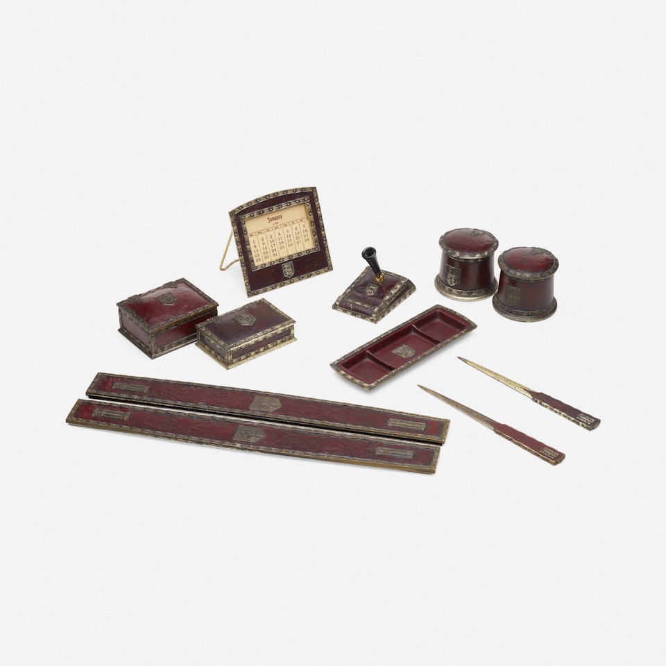 Collection of ten Heraldic desk articles by Tiffany Studios