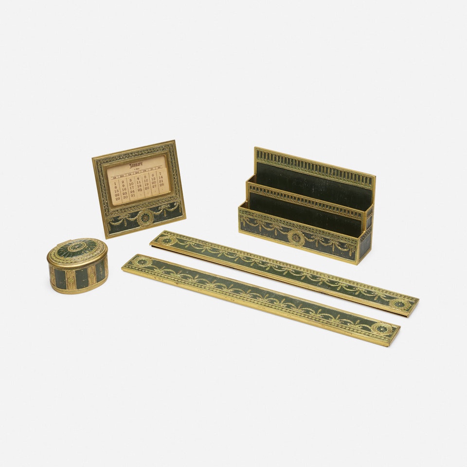 Collection of four Adam desk articles by Tiffany Studios