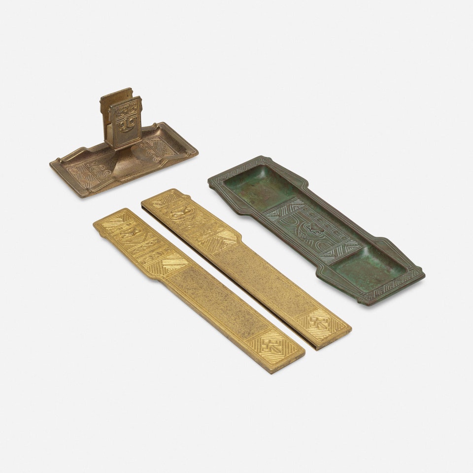 Collection of three American Indian desk articles by Tiffany Studios