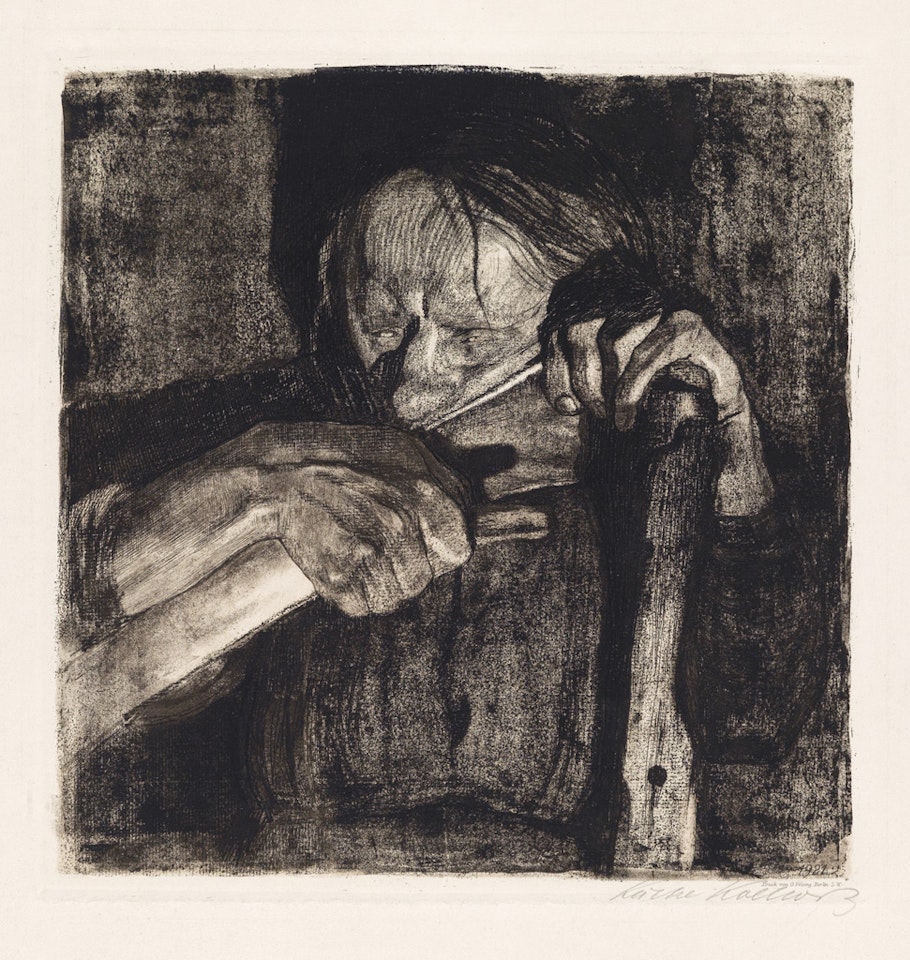 Beim Dengeln by Kathe Kollwitz
