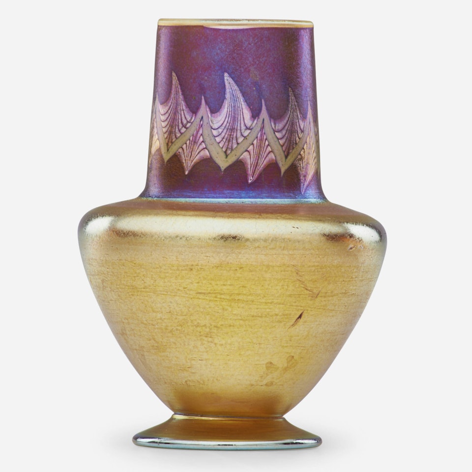 Purple and gold Favrile Tel-el-Amarna vase by Tiffany Studios