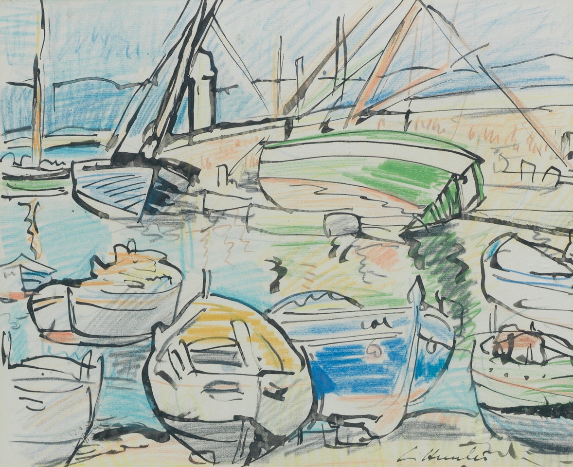 Boats at St. Tropez by George Leslie Hunter