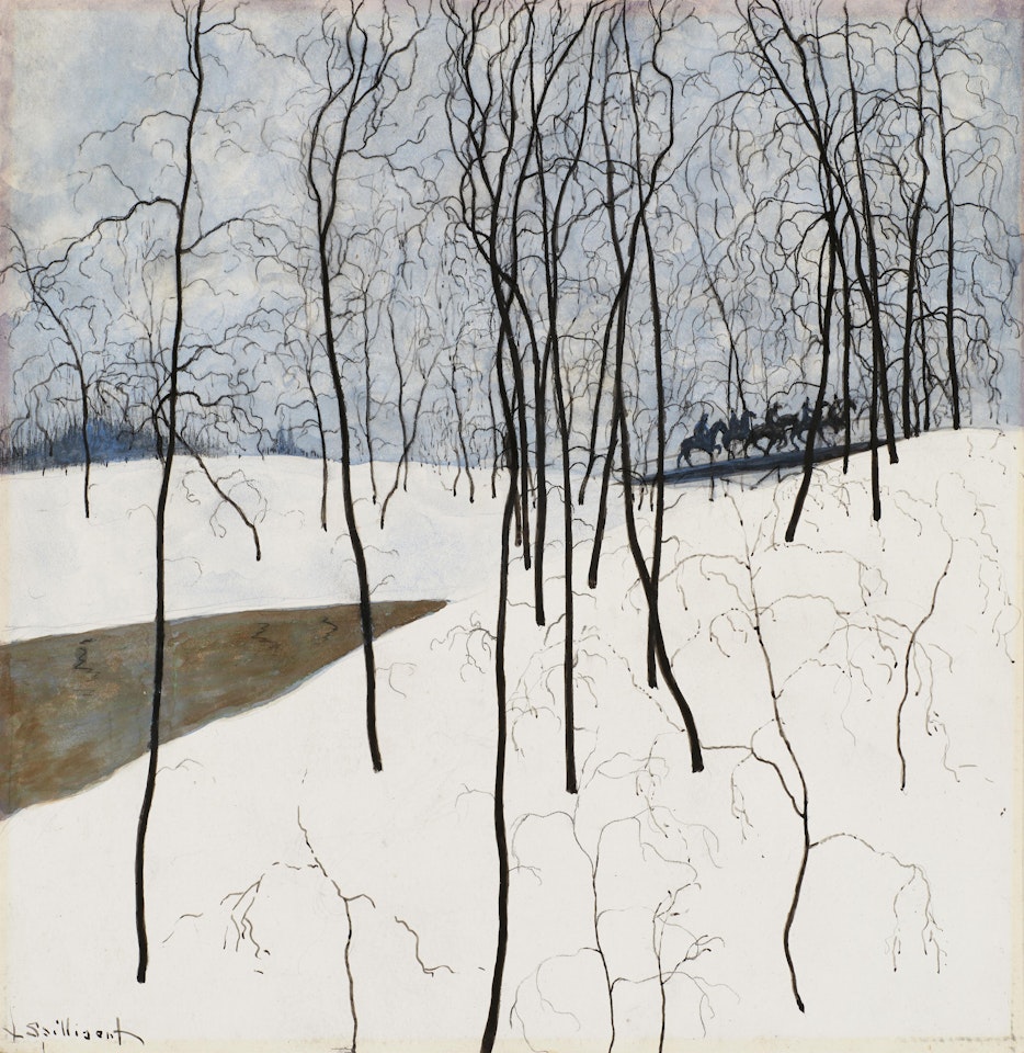 Les Cavaliers dans la neige by Léon Spilliaert