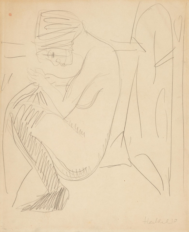 Sitzender Akt by Erich Heckel