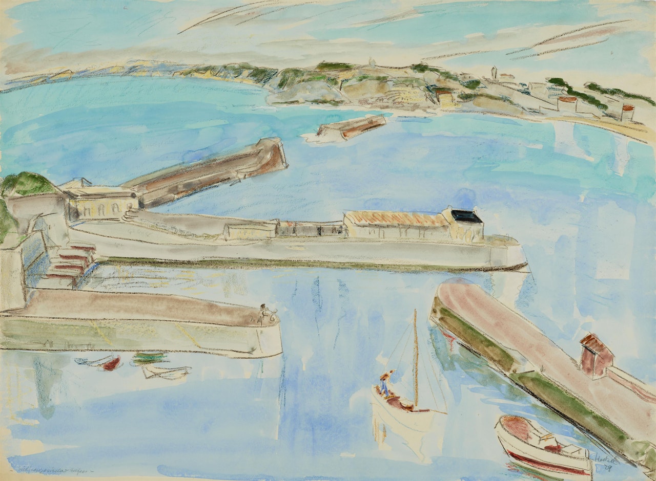 Südfranzösischer Hafen (Hafen von St. Jean de Luz) by Erich Heckel