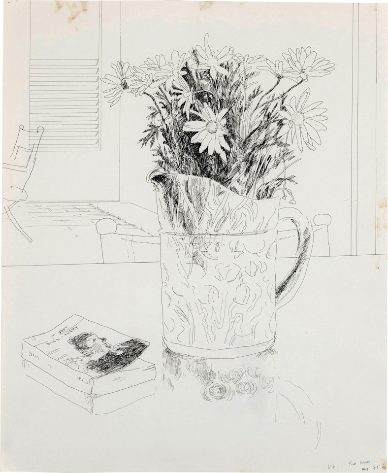Untitled (Still Life with Flowers and Books), Fire Island by David Hockney