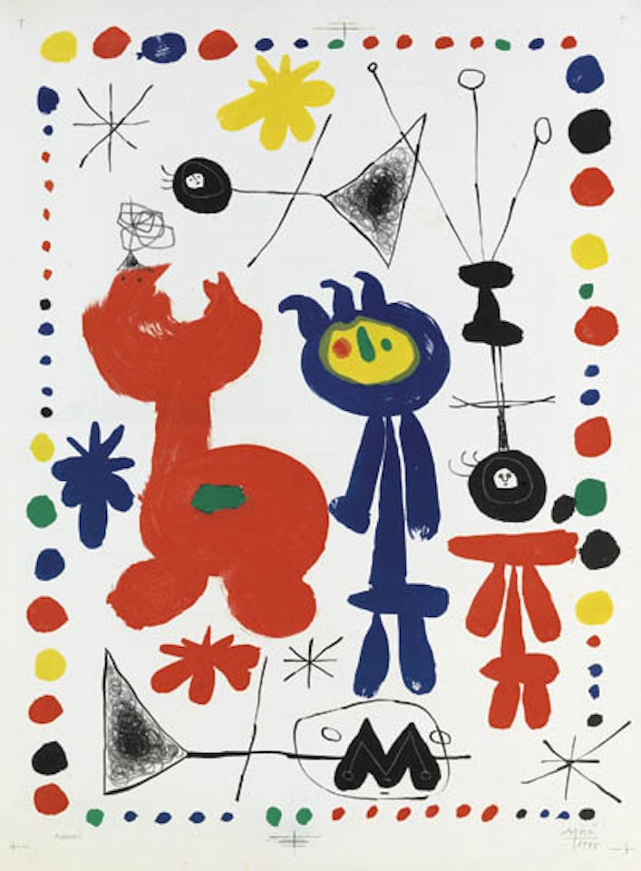 Figure and Bird [Mourlot 68] by Joan Miró